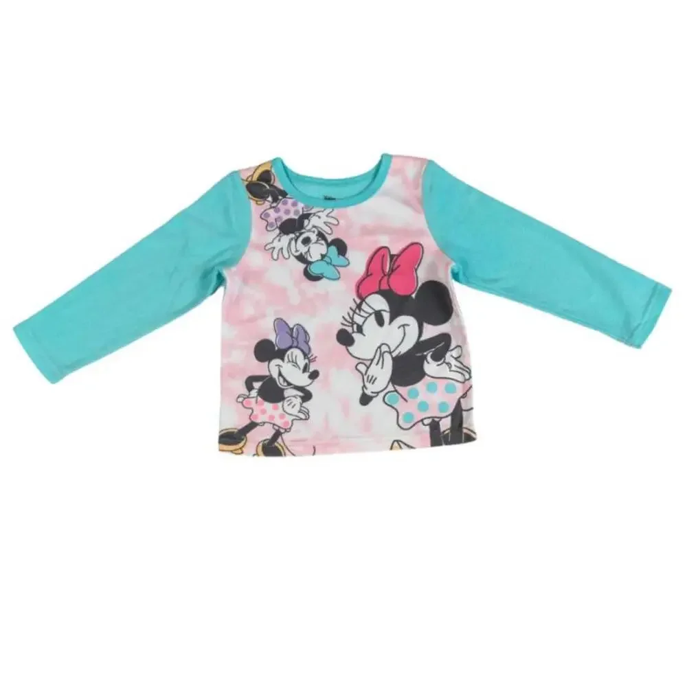 Disney Minnie Mouse Pajama Set Toddler 2T Multi Long Sleeve Sleepwear SGN1657